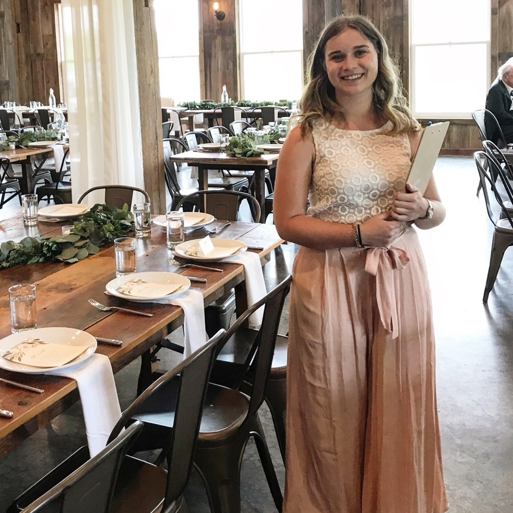 Blush wide leg pant